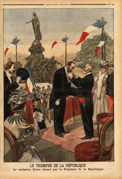 Jules Dalou (1838-1902) heykeltıraş, Devlet Başkanı Emile Loubet (1838-1929) tarafından Place de la