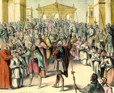 Kral Henry IV (1553-1610) bir hastanın alnına dokunur.” Kral thaumaturge