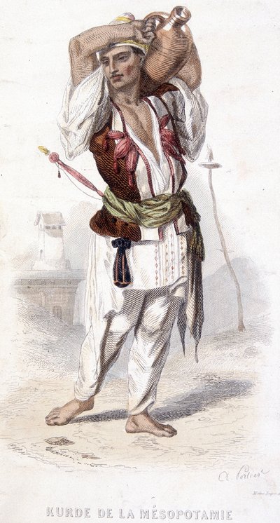 Bir amfor taşıyan Mezopotamya Kürtçesi. 1810-1860 civarında. by Unknown artist
