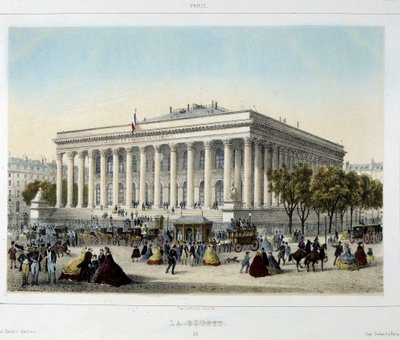 Paris Menkul Kıymetler Borsası - Litografi by Unknown artist