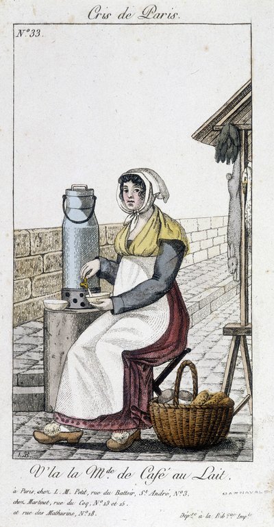 Sütlü kahve tüccarı - “” Cris de Paris”te” by Unknown artist