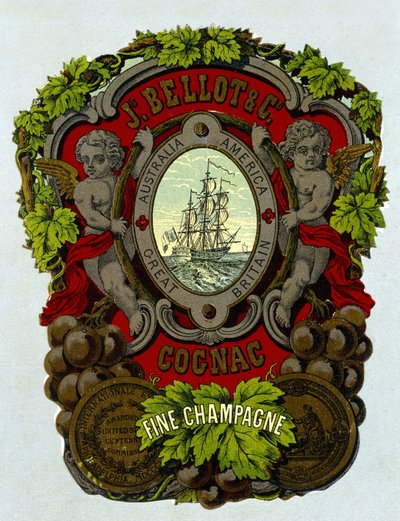 “” Bellot Konyak - İnce Şampanya” etiketi, sd. 19. yüzyıl. by Unknown artist
