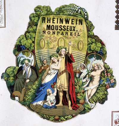 “” Rheinwein köpüklü - Monpareil” etiketi, sd. 19. yüzyıl. by Unknown artist