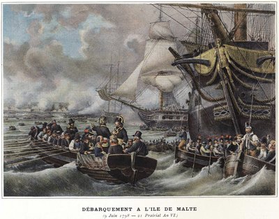 Napolyon Bonapart tarafından Malta adasına iniş, 9 Haziran by Unknown artist