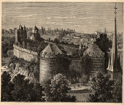 Le Chateau a Fougeres - Brittany - Fransa - “” PATRIE” üzerine gravür - FRANSA