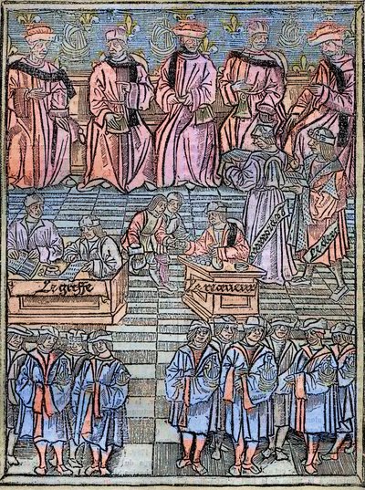 Le prevot des Marchands et les echevins de Paris au 16eme yüzyıl gravürü orijinal 1528