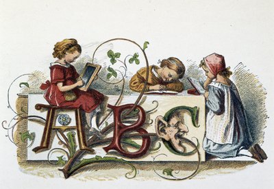 Çocukların okuması ve yazması - “Çocuk oyunları”nda, ed. Londra, George Ronthedge ve oğulları, 19. yüzyıl sonu by Unknown artist