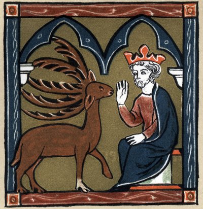 Efsane Arthurian: Beş orman geyiğinde Merlin metamorfozu Jules Cesar
