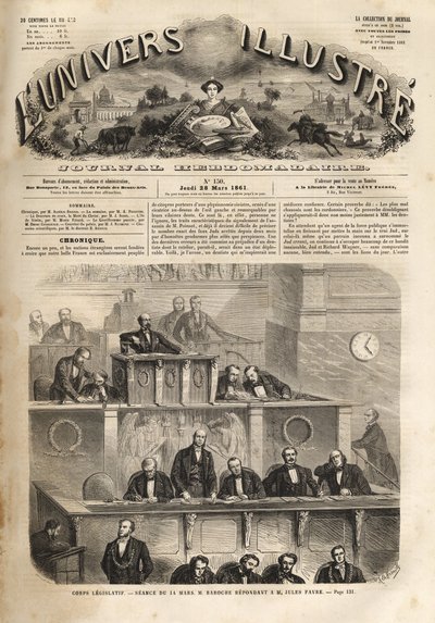 Yasama organı - 14 Mart 1861 oturumu - Pierre Jules Baroche (1802-1870), Jules Favre