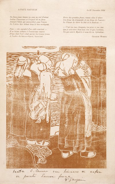 Les Bretonnes (Breton Kadınlar) (tahta baskı) by Unknown artist