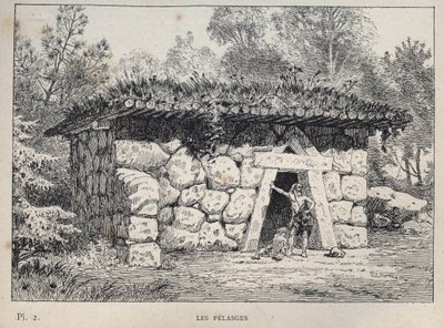 Pelasgeler (Pelasgyalılar) - Bay Charles GARNIER tarafından "1889 Evrensel Sergisinde insan yerleşiminin tarihi" bölümünde 1889 gravürü - Librairie centrale des beaux-arts Paris 1889 by Unknown artist