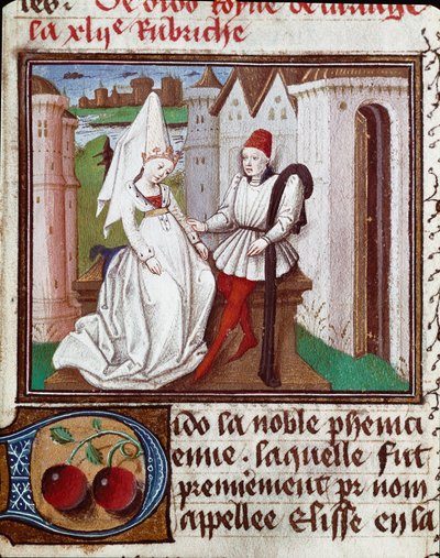 Les amours de Didon, Carthage ve Enee Minyatürünün kurucusu Giovanni Boccaccio dit Jean Boccace tarafından “Işık ve Soylu Kadınlar Kitabı”ndan alınmıştır (1313-1375) by Unknown artist