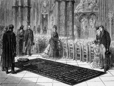 Westminster Abbey'deki Livingstone Mezarı - “” Livingstone'un Son Yolculuğu 1866-1873””, “” Tour du Monde””, 2. sem. 1875 by Unknown artist