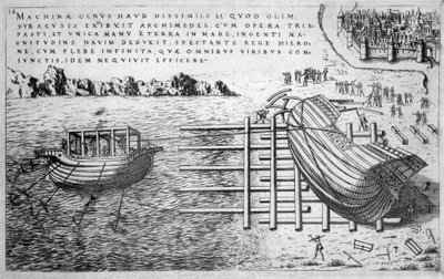 16. yüzyılda gemileri başlatmak için makine - ed. 1578 by Unknown artist