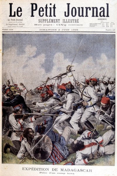Madagaskar Seferi: 02/06/1895 tarihli “” Le Petite Journal” da bir kamp hovasını alın by Unknown artist