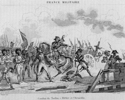 Torfou en Vendée Muharebesi sırasında General Kleber ve Albay Shevardin tarafından yönetilen Mainz birlikleri by Unknown artist