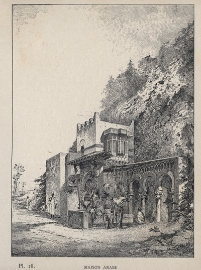 Arap Evi - Bay Charles GARNIER tarafından "1889 Evrensel Sergisinde insan yerleşiminin tarihi" bölümünde 1889 gravürü - Librairie centrale des beaux-arts Paris 1889 by Unknown artist