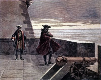 Kulesinde Demir Maskeli Adam. 19. yüzyıl gravürü. by Unknown artist