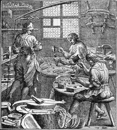 18. yüzyılda dikiş imalatı. by Unknown artist