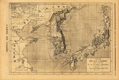 Kore, Japonya ve Doğu Çin Haritası. “” Le petit dergisinde” gravür” 3/09/1894. Selva