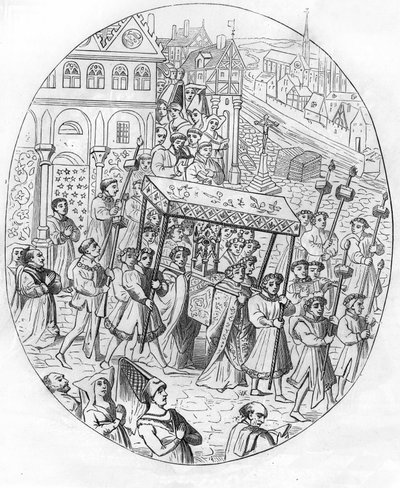 15. yüzyılda kuyumcular şirketinin yürüyüşü. by Unknown artist