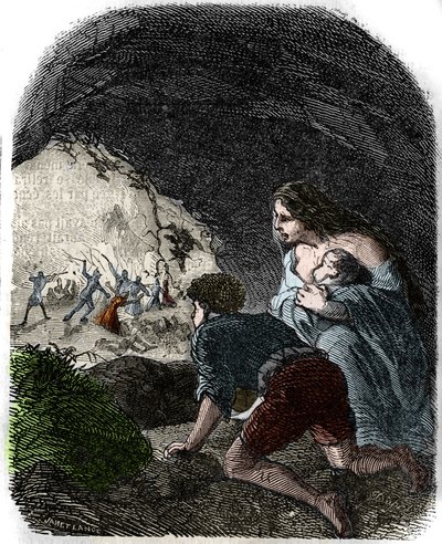 16. yüzyılda Vaudois Katliamları. by Unknown artist