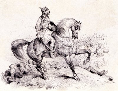 Merovée Hunları yener. by Unknown artist