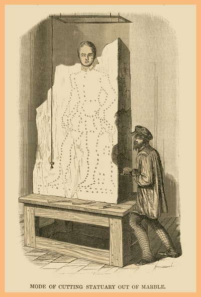 Mermerden Heykel Kesme Yöntemi by Unknown Artist
