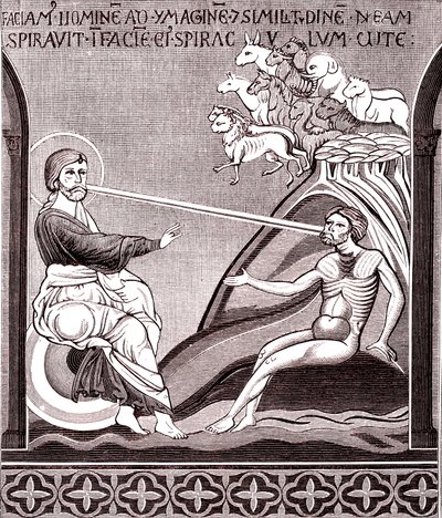 İnsanın yaratılışını temsil eden mozaik by Unknown artist