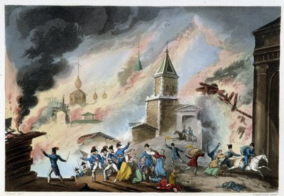 Moskova Yangını, Eylül 1812 - Sutherland, Duburg, Londra tarafından “” Napolyon Savaşları”nda by Unknown artist