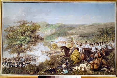 Napolyon Savaşı: “” Prusya süvarilerine karşı Fransız piyade”” Anonim suluboya. 1813 Berlin, tarihi müze by Unknown artist