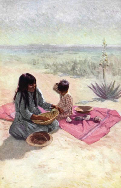 Pima kabilesinden Amerikan yerlisi kadın, Arizona by Unknown artist