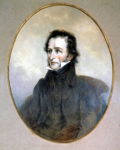 Niccolo Paganini (1782 - 1840). Suluboya. Scala Müzesi, Milano. by Unknown artist