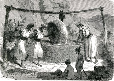 Cezayir'de zeytin öğütme değirmeni 1885 by Unknown artist