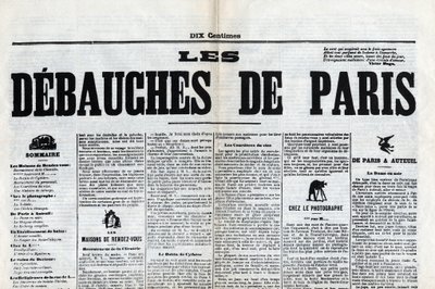 19. yüzyılın sonlarında çıkan “Les debauches de Paris” gazetelerinden biri. by Unknown artist