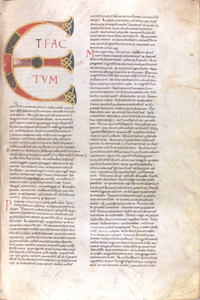Baş harfleri "Et Factotum" olan sayfa, 11. yüzyıl (minyatür, zarlı el yazması) by Unknown artist