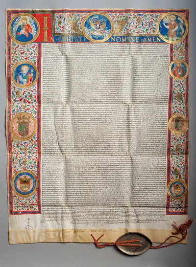 Papalık boğası. Papa Paul III, Efkaristiya. Parşömen. Minyatür resim. 1535. by Unknown artist