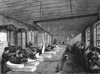 19. yüzyılda kağıt yapımı. by Unknown artist