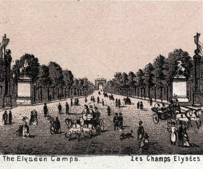 Paris, Fransa: Champs Elysees (Champs-Elysees) manzarası. “Dünya 168 görüş gösteriyor” içinde Tarihsiz (19. yüzyılın sonu) by Unknown artist