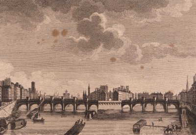 Paris, Pont Neuf ve Seine üzerindeki Ile de la Cité. by Unknown artist