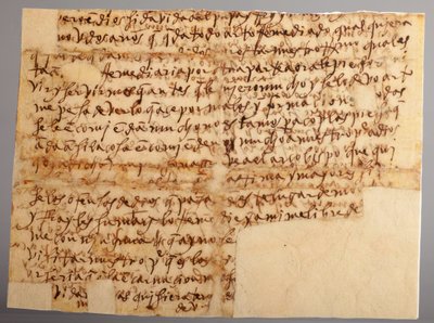 Bir el yazmasının parçası. Aziz Teresa'nın yeğeni Anne María Bautista'ya yazdığı 96 numaralı mektup (Sevilla'dan Santa Teresa'nın Valladolid'deki yeğeni Anne María Bautista'ya yazdığı 96 numaralı mektup). Kağıt. Bölüm 1. 30 Kasım 15 by Unknown artist