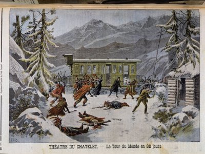 13/03/1898 tarihinden itibaren “Le PetitJournal”da “80 Günde Devriye”nin Théatre du Châtelet'teki performansı by Unknown artist