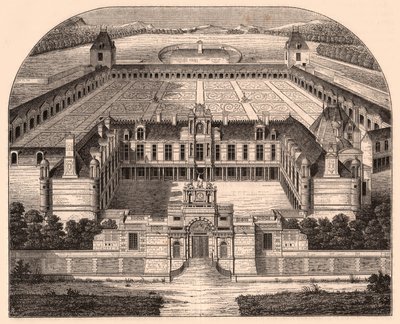Rönesans dönemi Chateau dAnet (Eure-et-Loir, Fransa) perspektif görünümü by Unknown
