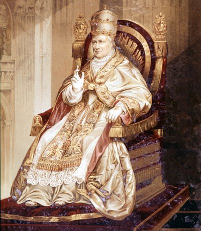 Pius IX (1792 - 1878). Renkli taşbasması. by Unknown artist