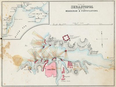 ""tahkimatlar ve surlar ile Sivastopol Haritası, Kırım"" by Unknown