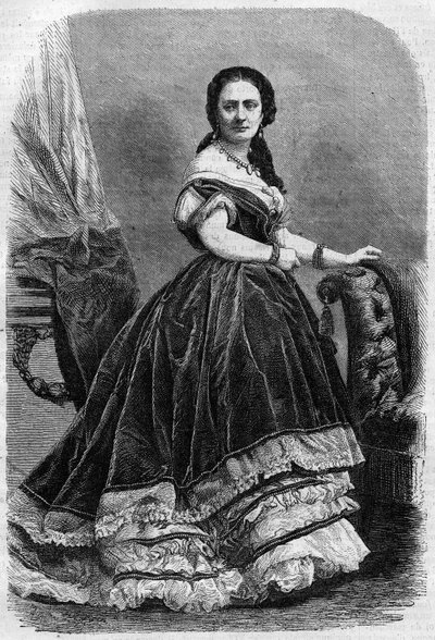 Madam Urbain Ratazzi (1833-1902) olarak bilinen Maria Wyse Bonaparte portresi. “Şanlı Evren” de Gravür by Unknown artist