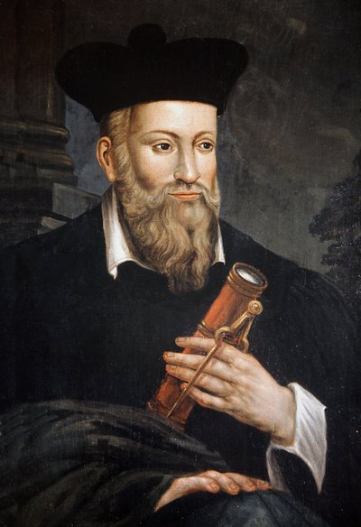 Nostradamus olarak bilinen Michel de Nostre-Dame'in (Nostre Dame) portresi, astrolog (1503-1566), detay, Nostradamus Evi, Salon de Provence, Bouches du Rhone by Unknown artist