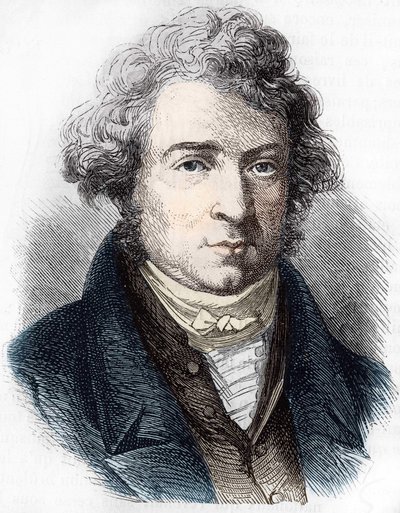 André Marie Ampère (1775 - 1836) Fransız fizikçinin portresi. by Unknown artist