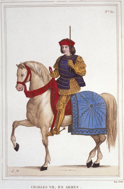 Charles VII (1403 - 1461), Fransa Kralı 1830 gravür portresi by Unknown artist