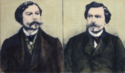 Edmond Goncourt (1822-1896) ve Jules Goncourt (1830-1870) kardeş yazarların portresi. by Unknown artist